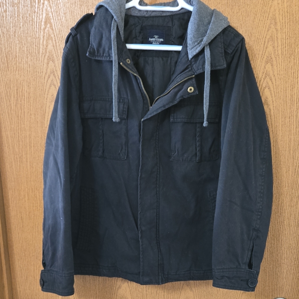 Faded Glory Black Jacket with Hood Size L